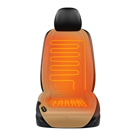 12V Heated Seat Cushion - 12H Timing & 7-Temperature Adjustable - Seat Cover Warmer for Home, Office Chair, Auto Seat (Beige,120*52cm)