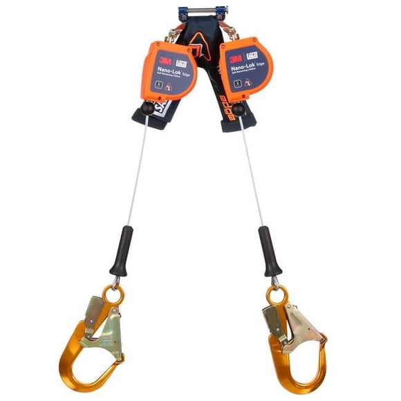 3M DBI-Sala 098-3500280 8 ft. Class 2 Nano-Lok Edge Twin-Leg Personal Self Retracting Lifeline