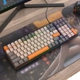 thumbnail image 4 of Teclado con cable para juegos mecánicos con interruptor azul NKRO de 100 teclas (negro naranja), 4 of 9