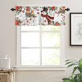 thumbnail image 7 of Christmas Snowman Kitchen Curtains and Valances Set, Xmas Poinsettia Birds Balls Snowflake Rod Pocket Window Valance 18 Inch Window Curtain Panels for Living Room Bedroom Laundry, 27.5x36in, 3 Pieces, 7 of 7