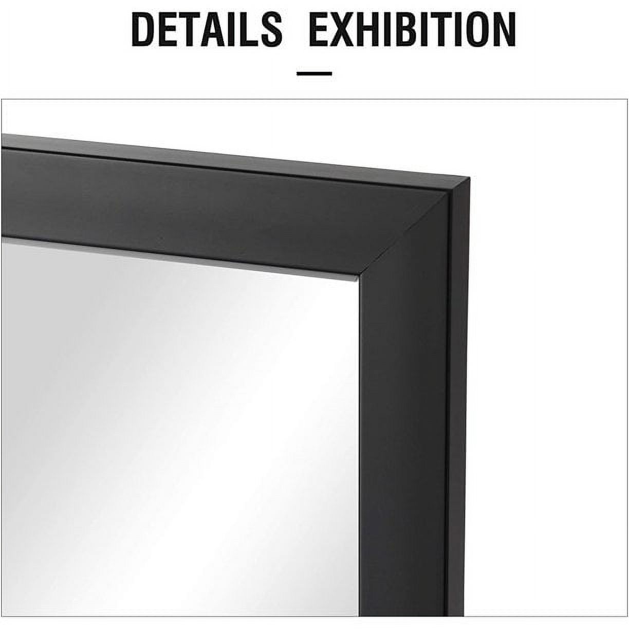 Full Length Door Mirror 55" x 16" Rectangle Wall Mirror Hanging or Leaning Against Wall for Bedroom Black (No Stand)