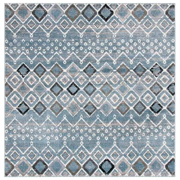 Safavieh Amsterdam Gladwin Geometric Area Rug, Blue/Ivory, 3' x 3' Square