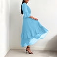 thumbnail image 5 of Aimik Women's Pleated Midi Dress V-Neck Ruffle Sleeve Asymmetrical Hem Chiffon Lightweight Summer Cocktail Party Evening Formal Dress, 5 of 5
