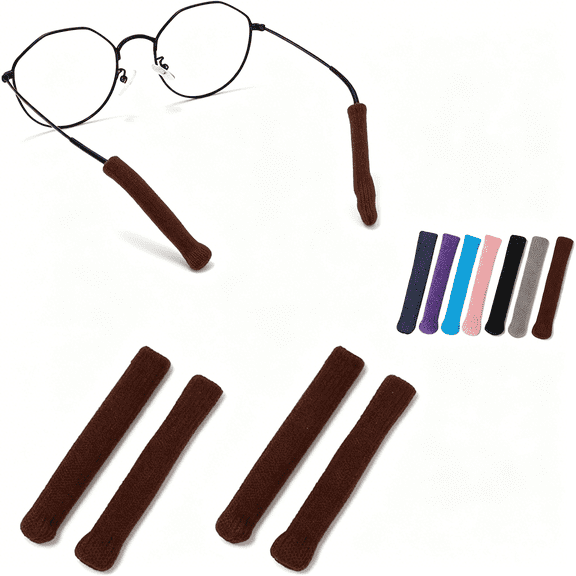 HBMYN Upgrade Soft Knitting Cotton Fabric Eyeglasses Temple Tips Sleeve Retainer,Anti-Slip Elastic Comfort Glasses Ear Cushions,Glasses Ear Grips for Sunglass Eyewear,Eyeglasses Ear Cushion