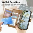 thumbnail image 2 of Decase Anti-Scratch PU Leather Wallet Case Compatible with iPhone 15,Shockproof Magnetic Buckle Hybrid Case Cover with Zipper Pocket Credit Card Slot Cash Slot Wrist Strap Lanyard,Brown, 2 of 12