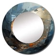 thumbnail image 2 of Designart "Spiraling Golden Seashell" Nautilus Gold Large Round Mirror - Round Bedroom Mirror Wall Decor - Modern Round Printed Mirror - 23" x 23", 2 of 6