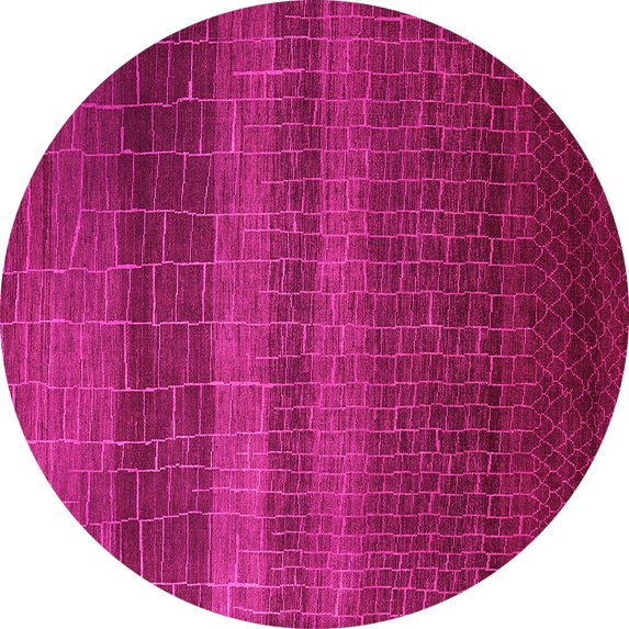 Ahgly Company Indoor Round Solid Pink Modern Area Rugs, 8' Round