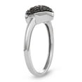 thumbnail image 2 of MyDiamondBox 1/4 CTTW Black Diamonds Heart Cluster Design Promise Ring crafted in Rhodium Plated Sterling Silver, Real Diamond Ring for Women US-SZ 5, 2 of 3