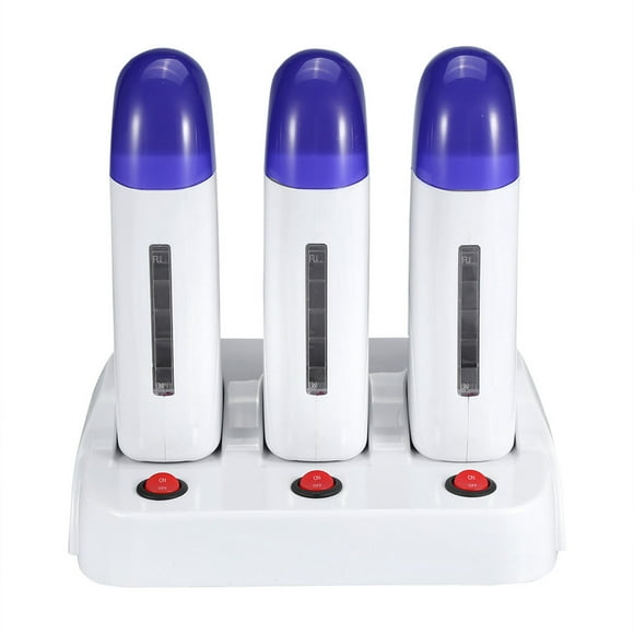 Waxing Roller, 3Types Wax Warmer Wax Heater, Non- Wax Roller With Clear Window Electric Hot Depilatory Heater Wax Depilatory Roller Waxing Body Hair Removal Machine Portable Wax