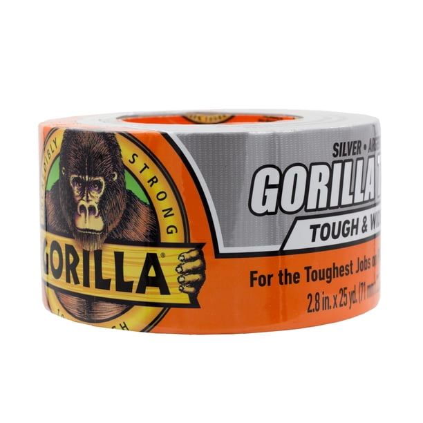 Cinta adhesiva Gorilla Tough & Wide plateada de 2,88 cm x 22,86 m (paquete de 1)