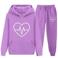 thumbnail image 4 of Nskgu Girls 2 Piece Outfits Fashion Sweatsuits Hooded Sweatshirt and Sweatpants with Pockets Kids Tracksuit, 4 of 5