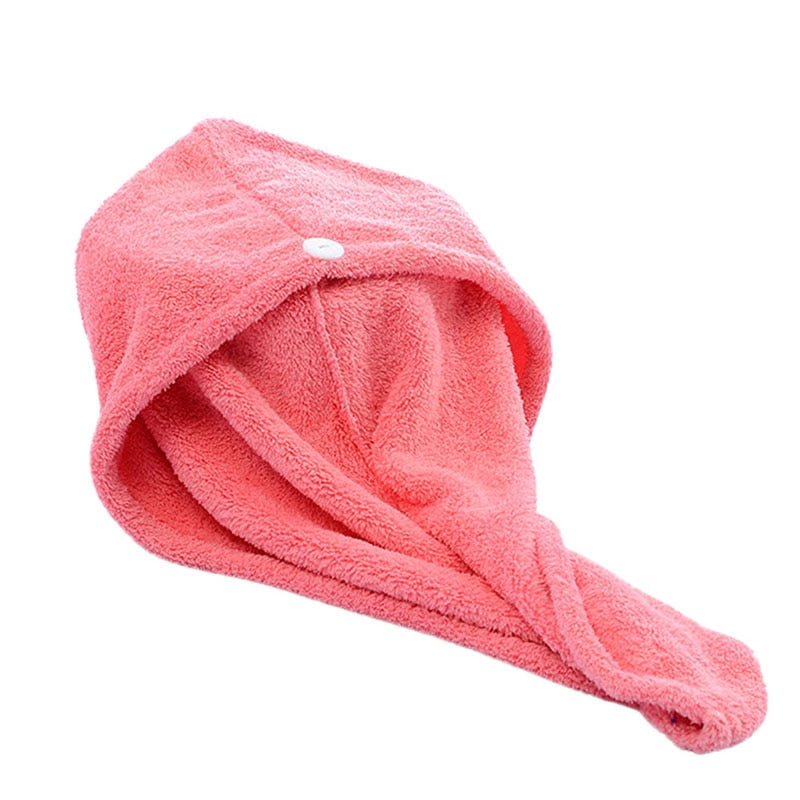 Cute Hair Drying Cap Comfortable And Functional Microfiber Pink Hat For Toddlers 