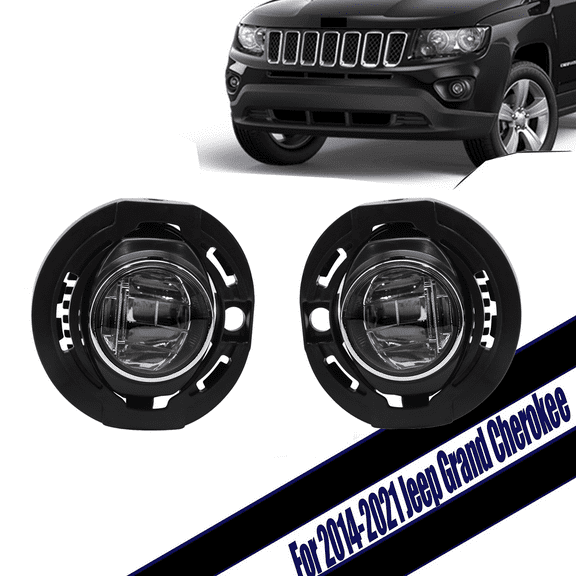 LED Fog Lights For 2014-2021 Jeep Grand Cherokee Compatible Front Lamps Assembly