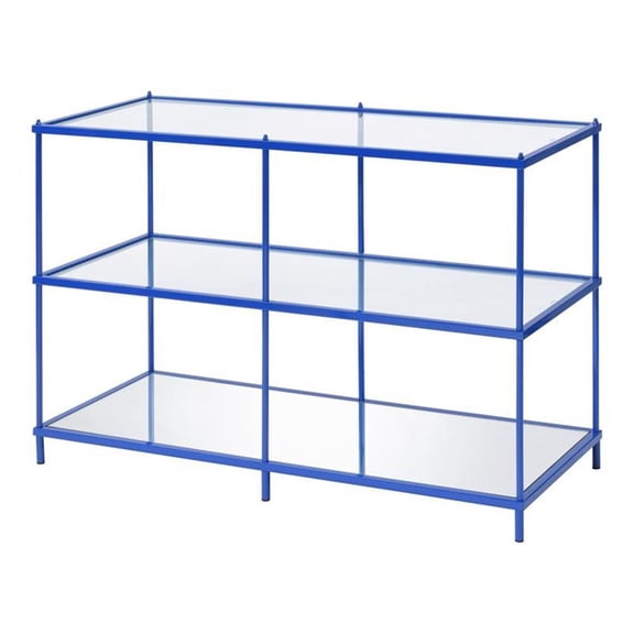Furniture of America Mendry Metal 2-Shelf Console Table in Blue
