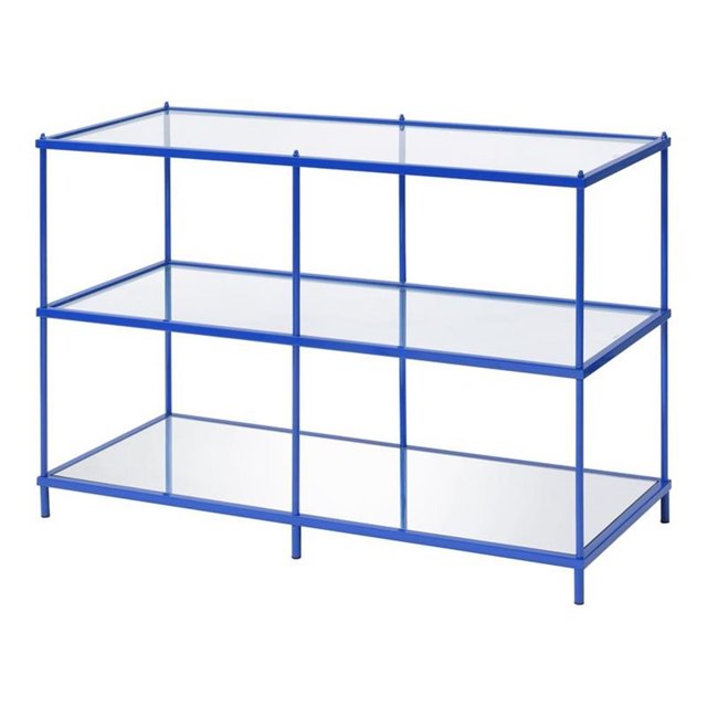 Furniture of America Mendry Table Console en Métal à 2 Tablettes, Bleu