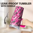 thumbnail image 5 of 20oz Double Wall Insulated Tumbler with Handle and Straw, Geometric Design Stainless Steel Travel Coffee Cup, 5 of 5