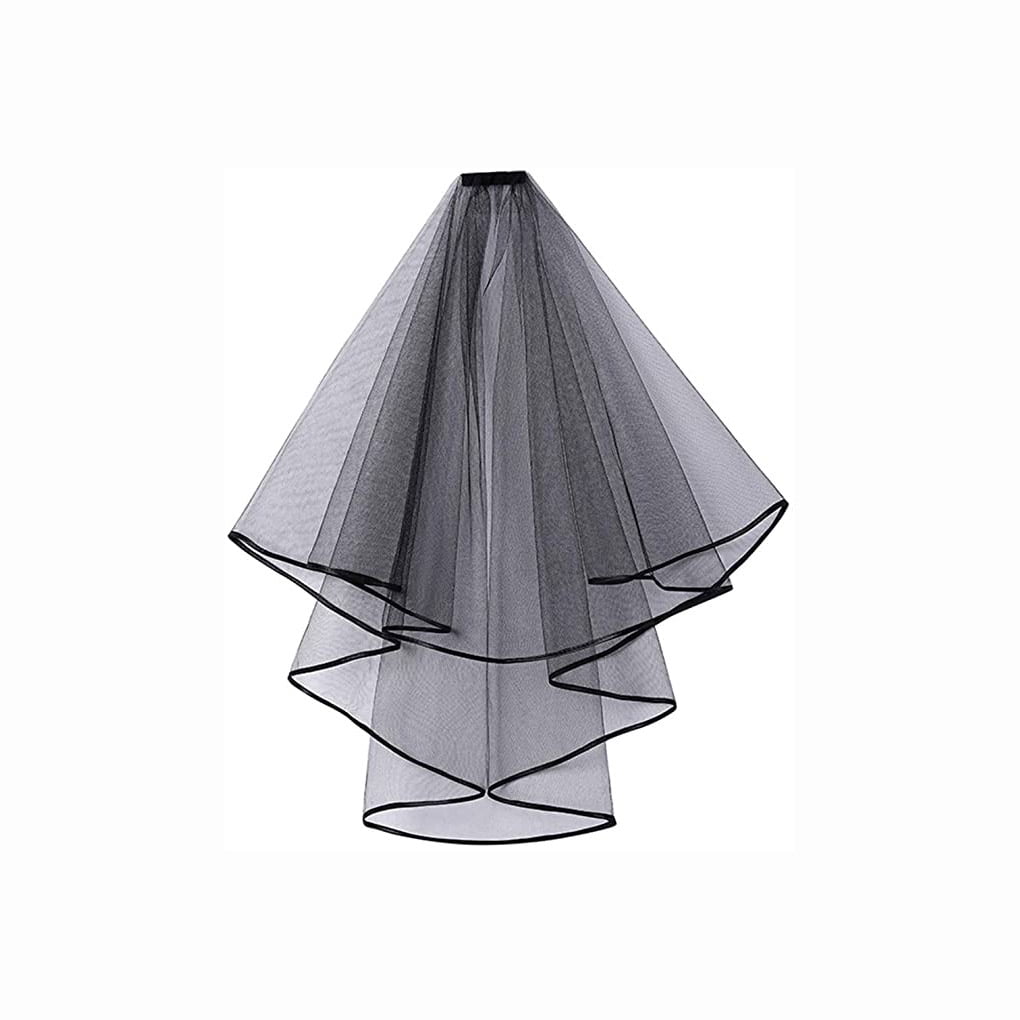 black and white wedding veil
