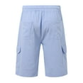 thumbnail image 6 of Youmylove Mens Casual Shorts Mens Solid Color Shorts Leisure Cargo Shorts Elastic Waist Drawstring Summer Beach Shorts Casual Beach Shorts, 6 of 7