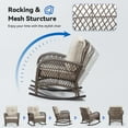 thumbnail image 6 of Joyside Patio Wicker Rocking Chair - All-Weather Outdoor Rocker Chair with Safe Rocking Design and Premium Fabric Cushions(Mixed Grey/Beige), 6 of 7