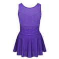 thumbnail image 2 of ranrann Kids Girls Ballet Dance Leotard Dress Sleeveless Figure Ice Skating Performance Violet 16, 2 of 7