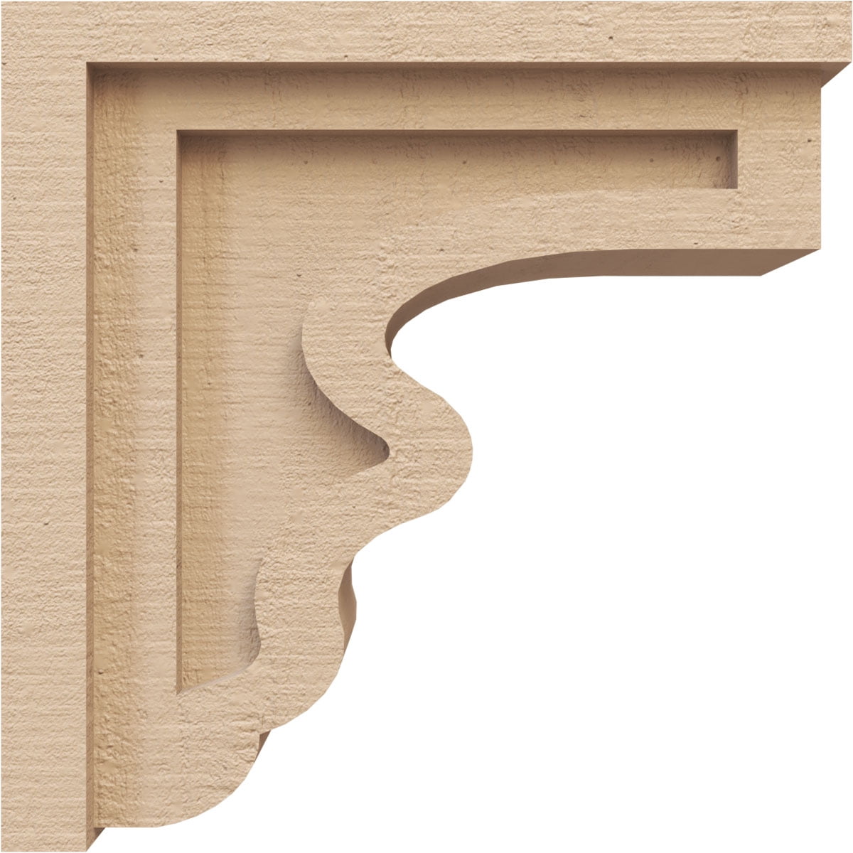 5"W x 10"D x 10"H Classic Highland Rough Cedar Woodgrain TimberThane Corbel, Primed Tan