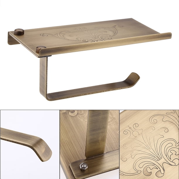 Soporte De Papel Higiénico Con Estante, Soporte De Tejido Montado En La Pared Para , Dispositivo De Latón Antiguo Y Decoración En El O Con Accesorios De Montaje