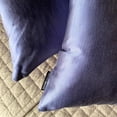 thumbnail image 6 of The HomeCentric Decorative Lumbar Pillow Cover Blue Pack Of 2, 12"x26" (30x65 cm) Satin Solid Oblong Pillow Cover, Modern Cushion Cover Style - Midnight Blue Slub Satin, 6 of 14