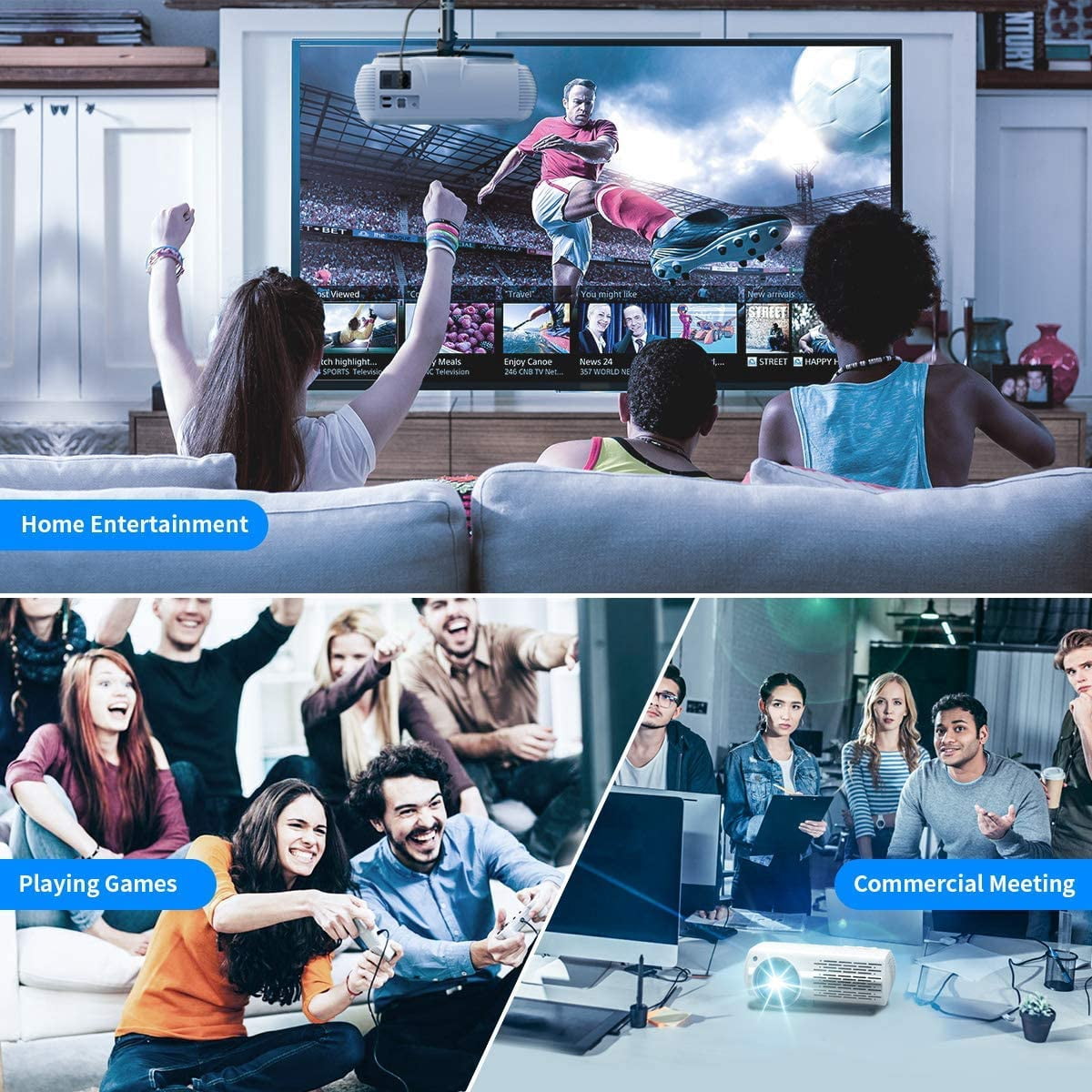 YABER Y30 Native 1080P Projector 9500L 