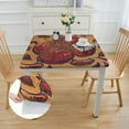 thumbnail image 2 of BANET Orange Fall Colors Thanksgiving Jacquard Design Dinner Tablecloth, Square white, 2 of 8