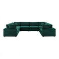 thumbnail image 3 of Modway Commix 8-Piece Down Filled Overstuffed Performance Velvet Sectional Sofa in Green, 3 of 5