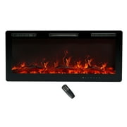 FlameandShade 42 Inch Wall Mounted Wall Recessed Or Freestanding Electric Fireplace