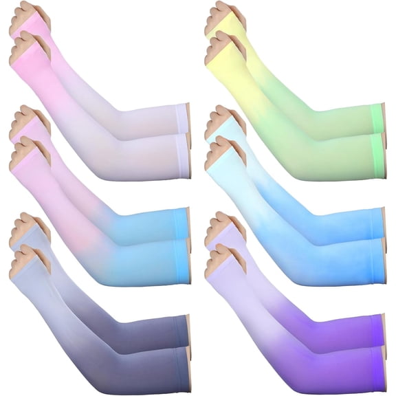 6 Pairs UV Sun Protection Arm Sleeves to Cover Arms for Women Compression Sleeves for Men