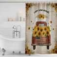 thumbnail image 3 of Vintage Sunflower Truck Shower Curtain, Waterproof Shower Curtains for Bathroom, Summer Botanical Pastoral Retro Art Washable Fabric Bathtub Curtain Set Bath Decor with 12 Hooks Standard 72"x72", 3 of 8