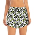 thumbnail image 2 of Vsdgher Soccer and Football Print Women's Running Double Layer Shorts High Waisted with Pockets Elastic Yoga Workout Athletic Gym Sports, 2 of 8