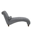 thumbnail image 2 of Lexicon Bonne Wood & Fabric Chaise with 1 Bolster Pillow in Dark Gray, 2 of 4