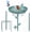 Green, variant on Bird Bath for Outside, Bronze, 12 Inch Freestanding Garden Birdbath | Metal bird bath with floral scroll 5-Pronged Base Deep large bowl for birds drinking & bathing Yard patio landscape decor