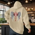 thumbnail image 2 of KKBOTIVE Winter Angel Wing Print Hoodies Casual Hooded Pullover Soft Fleece Lined Sweatshirt Cozy Streetwear Top With Front Pocket For Outdoor Khaki Size: XXXL, 2 of 4