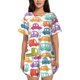 thumbnail image 1 of Fotbe Doodle Cars Conjunto de Pijama Estampado para Mujer, 2 Piezas, Ropa de Dormir con Camiseta de Manga Corta y Shorts Suaves-3X-Large, 1 of 6