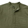 thumbnail image 6 of Fesfesfes Blouse Shirt for Men Linen Long Sleeve Stand Collar V Neck Pullover Shirt Pocket Button Top On Sale, 6 of 6