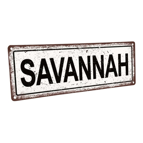 Savannah 4"x12" Metal Sign, Wall Décor for Kids Room and Nursery
