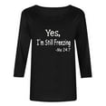 thumbnail image 6 of Cutuoiiu Women's Fashion Printed T-shirt 3/4 Sleeve Round Neck Casual Tops Gifts, 6 of 6