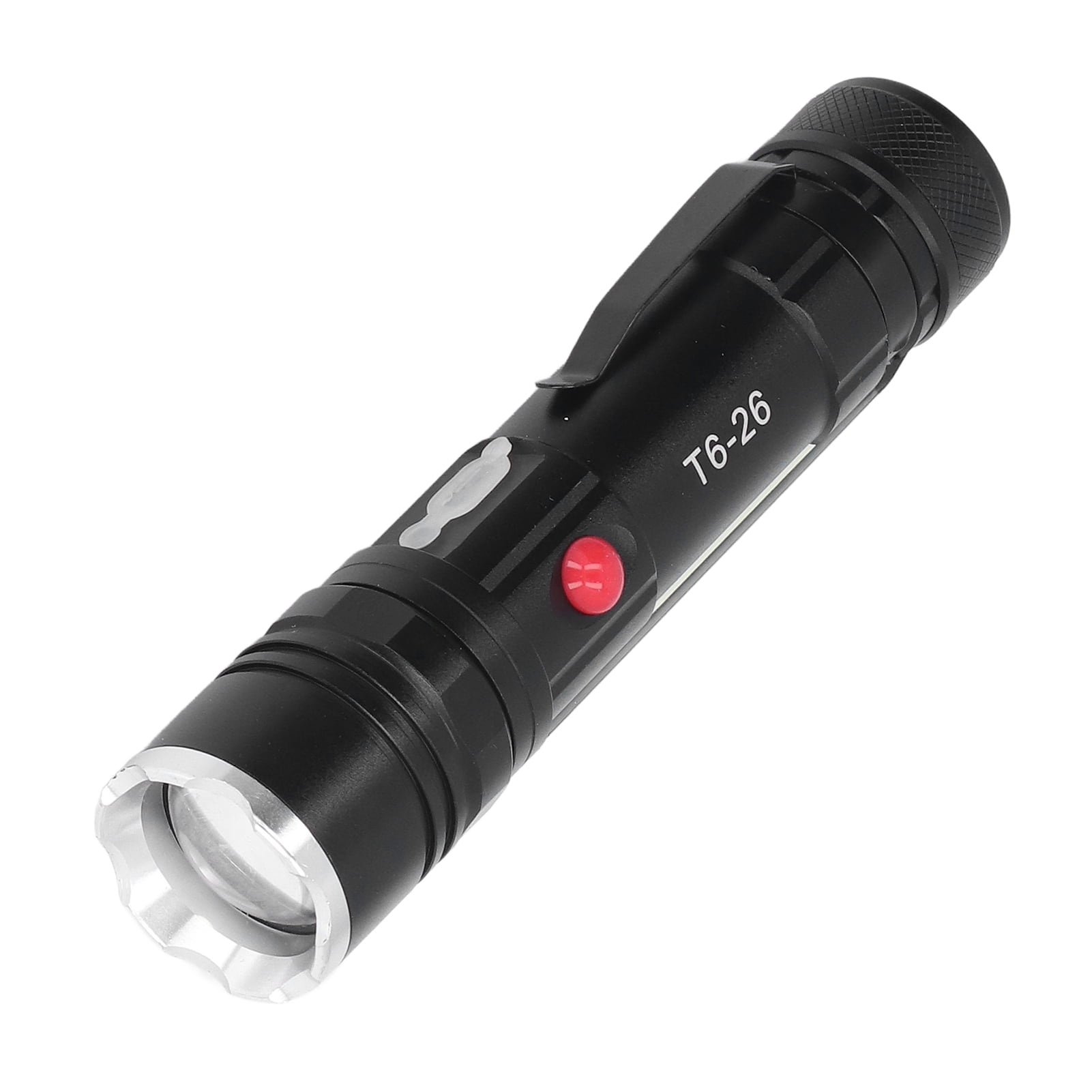 BIMZUC Small Flashlight USB Rechargeable Waterproof Zoomable 4 Modes LED Bright Magnetic Work Light for Camping Repairing Outdoor Use, Aluminum Alloy Portable Torch (15 cm / 5.9 inches)