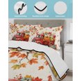 thumbnail image 3 of Full Size Quilt Bedding Set, Fall Red Truck Reversible Summer Quilt 3 Pieces, Thanksgiving Autumn Harvest Rustic Pumpkins Lightweight Bedspreads Coverlets with 2 Pillow Shams for All Seasons, 3 of 5