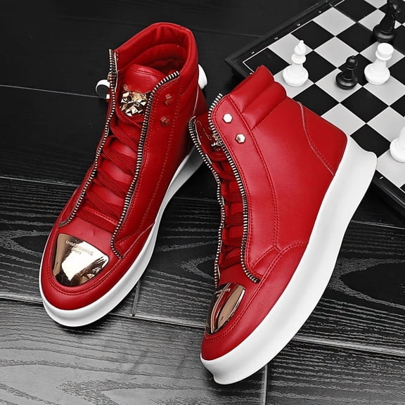 New Men'S Sports Casual Shoes from Europe, Featuring Thick Soles, Durable, Stylish, Comfortable, Versatile High-Top Boots