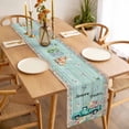 thumbnail image 3 of Easter Table Runner - 72 Inch Long, Kitchen Dining Table Runner Dresser Scarves, Green Truck Rabbit Duck Butterfly Floral Wooden Farmhouse Decor for Coffee Tables Wedding Party Banquet, 3 of 8