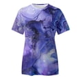 thumbnail image 4 of TSADFHJI Chandail en Molleton pour Femmes Graphique Printemps Été Imprimé Coloré Manches Courtes Col Rond T-Shirt Haut S Violet, 4 of 5