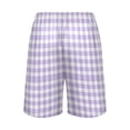 thumbnail image 3 of Men’s Sleep Shorts Relaxed Fit Lounge Pants with Pockets Mens Pajama Loungewear Home Wear Comfort Purple and White Plaid X-Large, 3 of 7