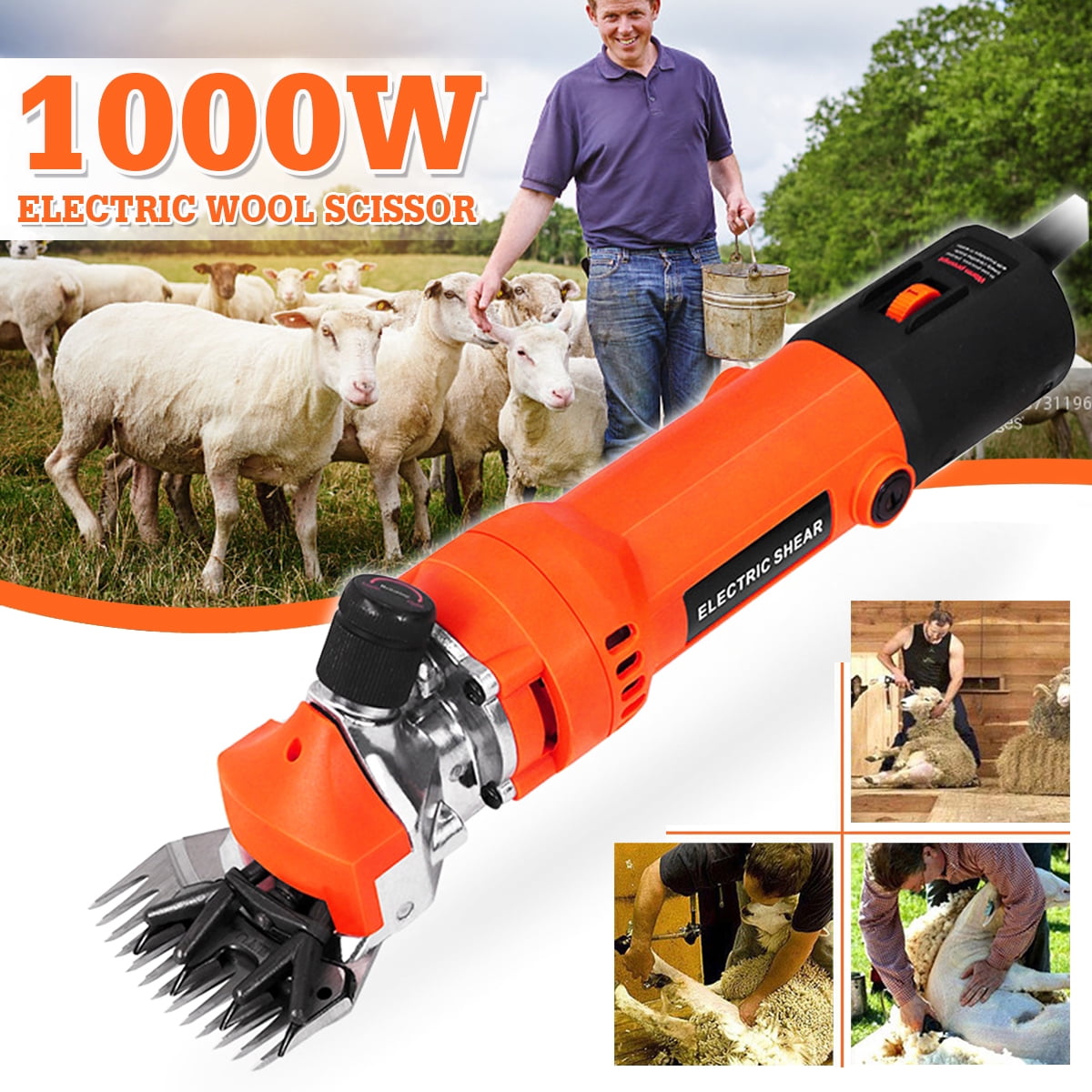 1000W Electric Shearing Clippers Shears Sheep Goat Animal Trimmer Farm