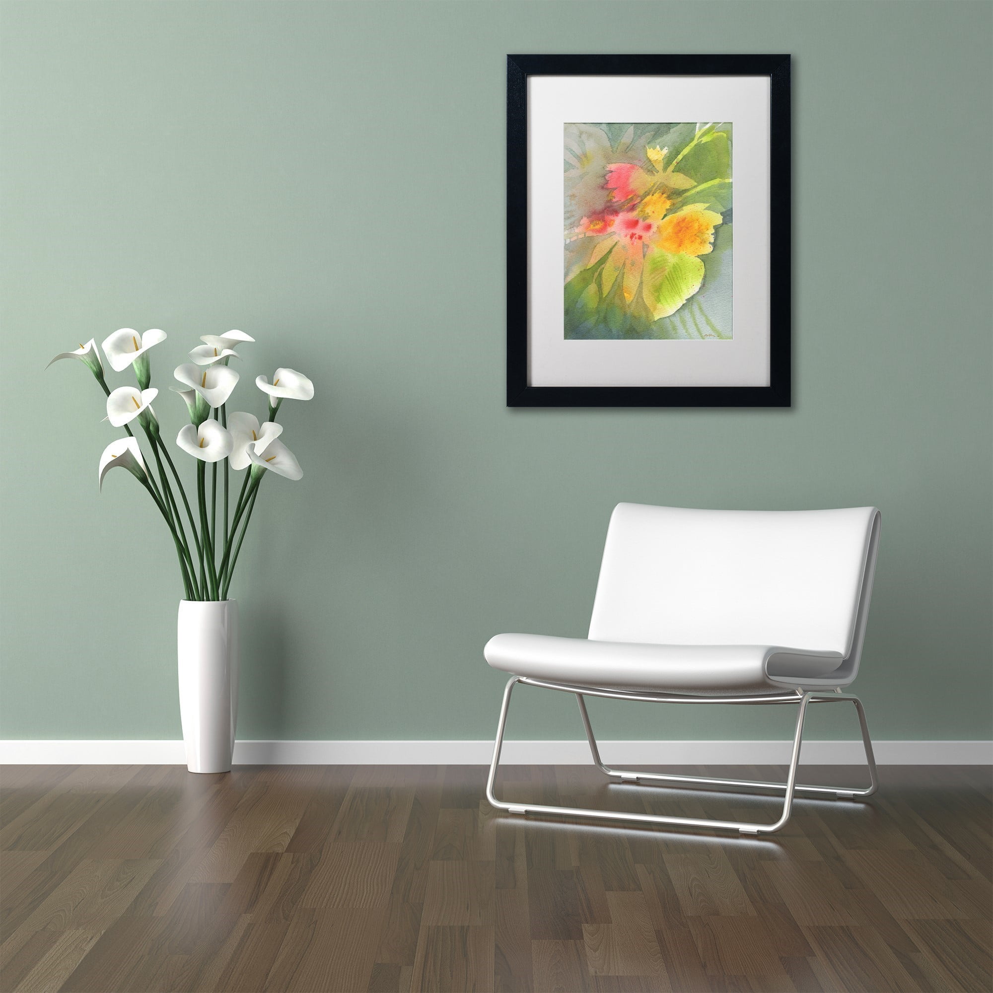 Trademark Fine Art 'Through Darkness Brightly' Canvas Art by Sheila Golden, White Matte, Black Frame