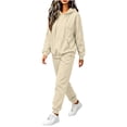 thumbnail image 5 of Jerdar Womens 2 Piece Lounge Set Hoodie Jogger Pants Oversized Solid Color Drawstring Pocket Elastic Waistband Casual Fall Winter Travel Outfits L, 5 of 8